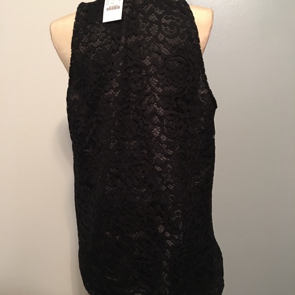 J Crew Black lace overlay tank top . - Picture 3 of 3